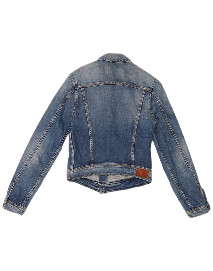 PEPE Jeans Veste en jean courte pour femme UK 8 Petit Bleu Coton