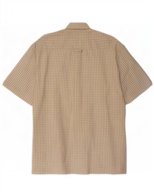 Ben Sherman Chemise à manches courtes pour homme en coton vichy beige moyen