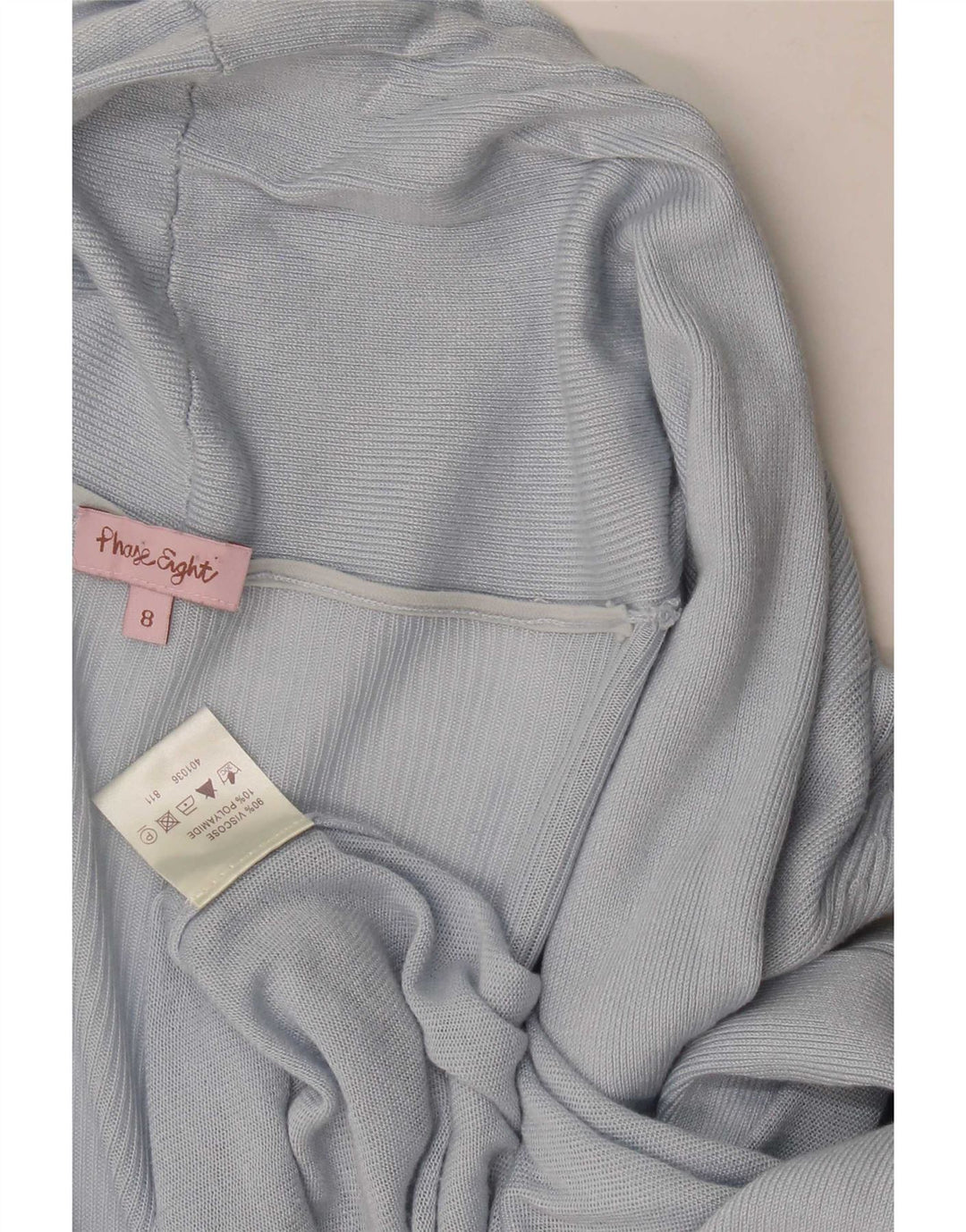Phase Eight Cardigan ouvert long pour femme UK 8 Small Bleu Viscose
