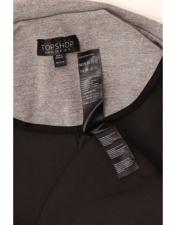 Topshop Gilet Long Femme UK 8 Small Gris Élasthanne