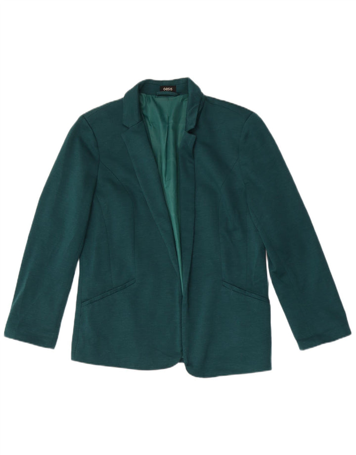 Oasis Veste Blazer Ouverte Femme UK 12 Vert Moyen Polyester