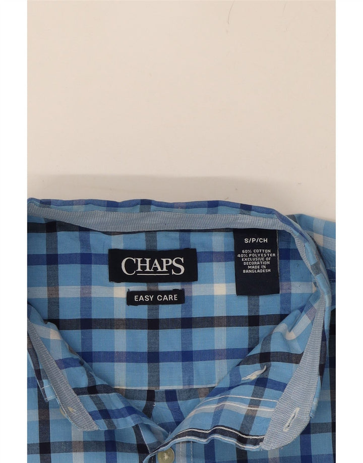 CHAPS Mens Shirt Small Blue Check Cotton Vintage Chaps and Second-Hand Chaps from Messina Hembry 