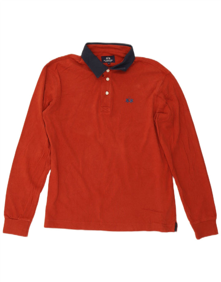 La Martina Polo à Manches Longues Homme Rouge Moyen Coton