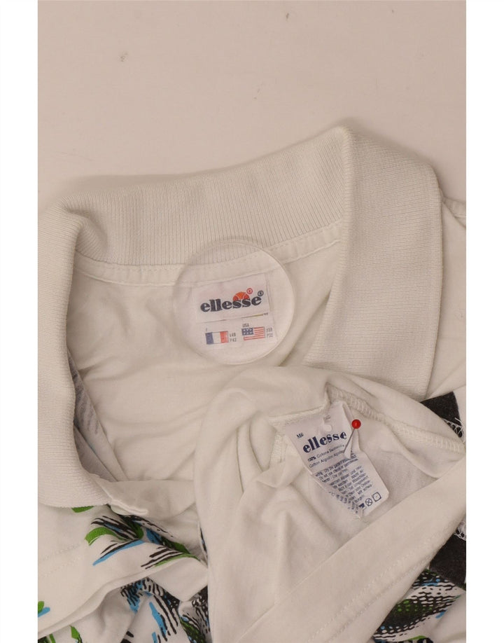 Ellesse Polo Homme IT 48 Coton Tie Dye Blanc Moyen