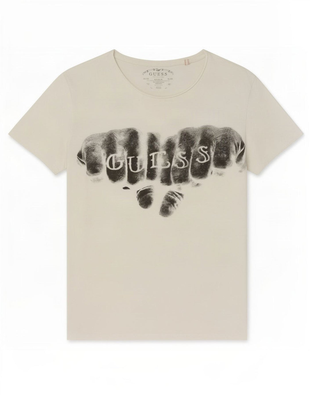 Guess T-Shirt Graphique Homme Blanc Moyen