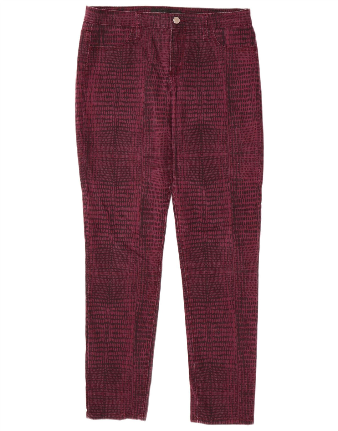 CALVIN KLEIN Pantalon décontracté pour femme US 12 Large W32 L31 Bordeaux