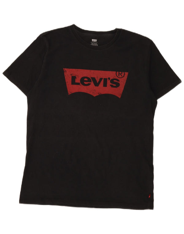 Levi's T-Shirt Graphique Homme Noir Large Coton