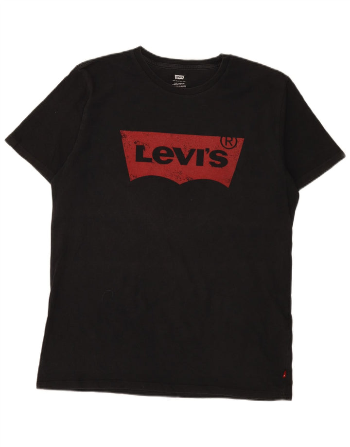 Levi's T-Shirt Graphique Homme Noir Large Coton