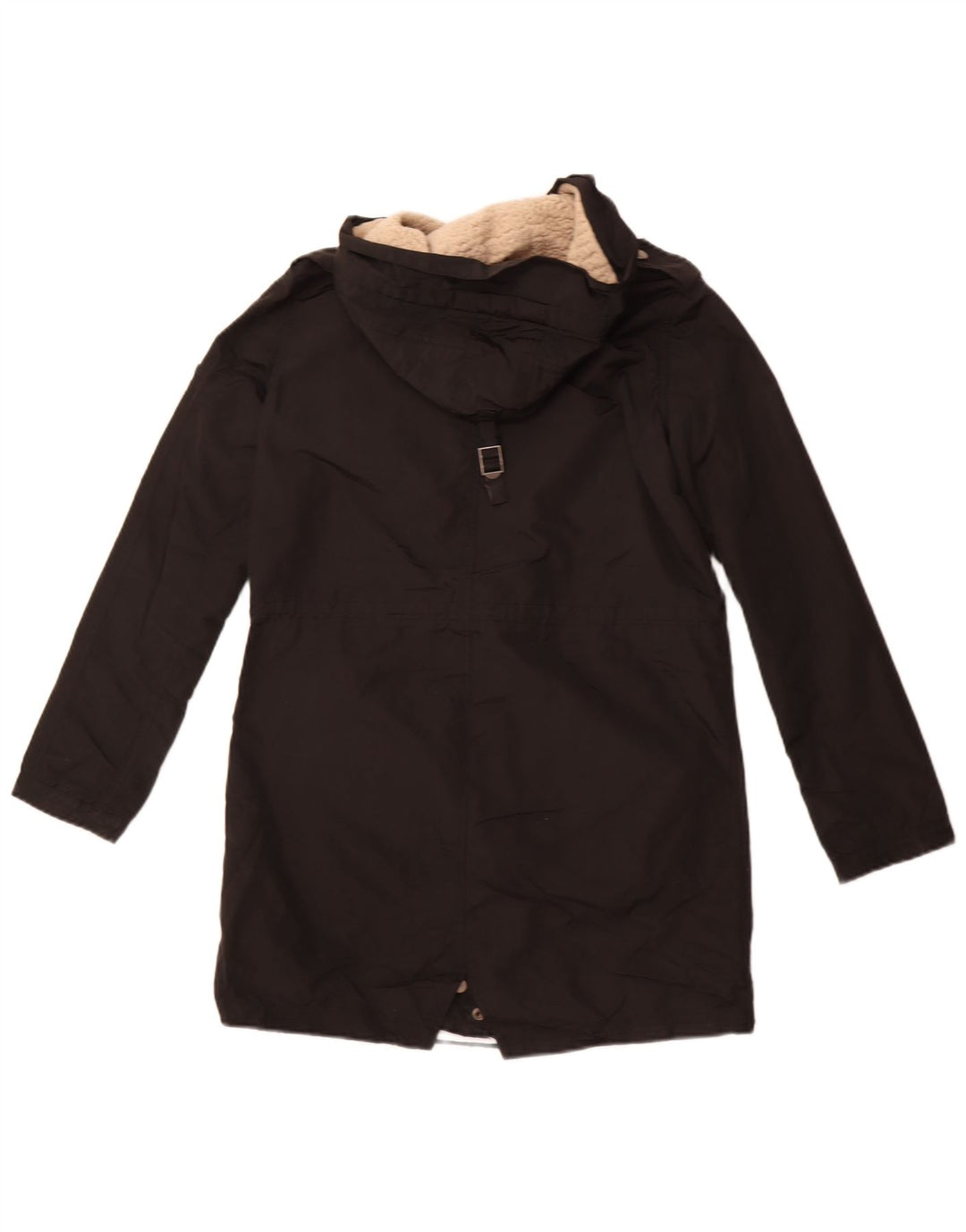 Zara Veste Parka à capuche pour femme UK 10 Small Noir Polyester