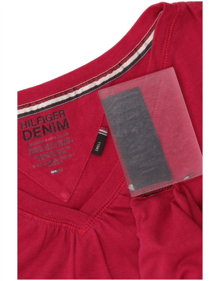 TOMMY HILFIGER T-Shirt Femme Top UK 8 Small Rose Coton