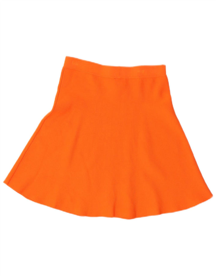 BENETTON Jupe trapèze pour femme Small W26 Orange Viscose