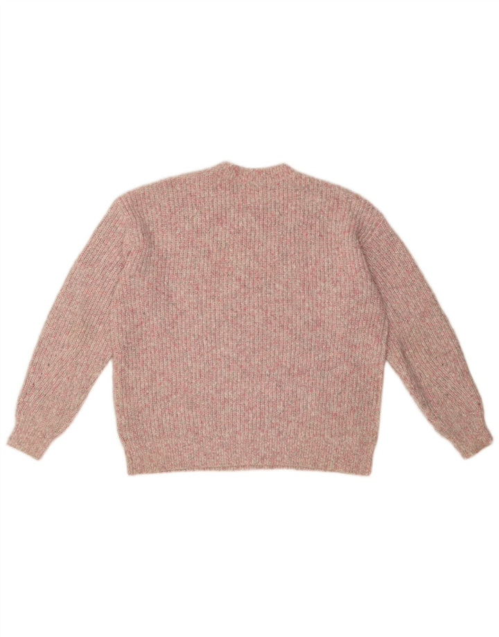 Marks & Spencer Pull à col rond pour femme UK 14 Rose moyen moucheté