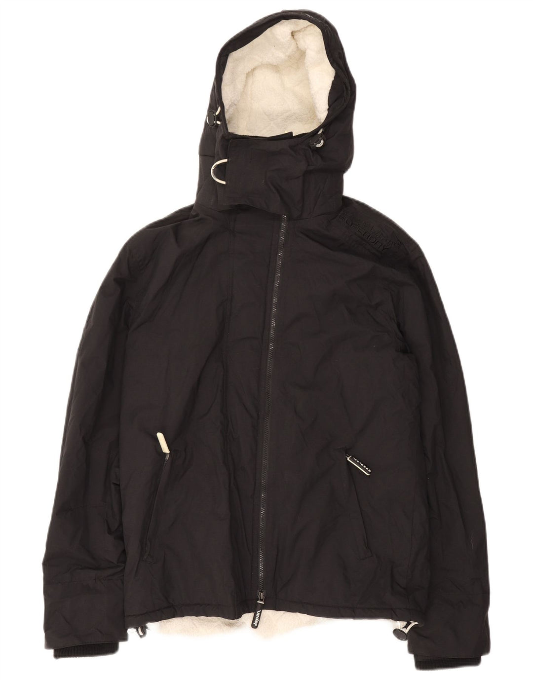 Superdry Veste coupe-vent à capuche Windcheater pour homme UK 38 Medium Noir