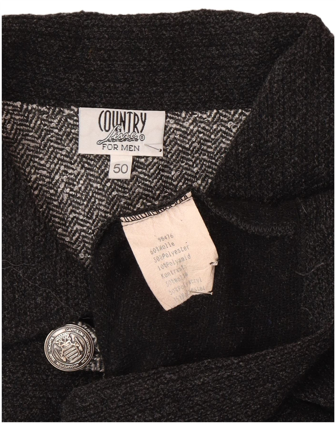 Country Pull col polo homme IT 50 laine gris moyen