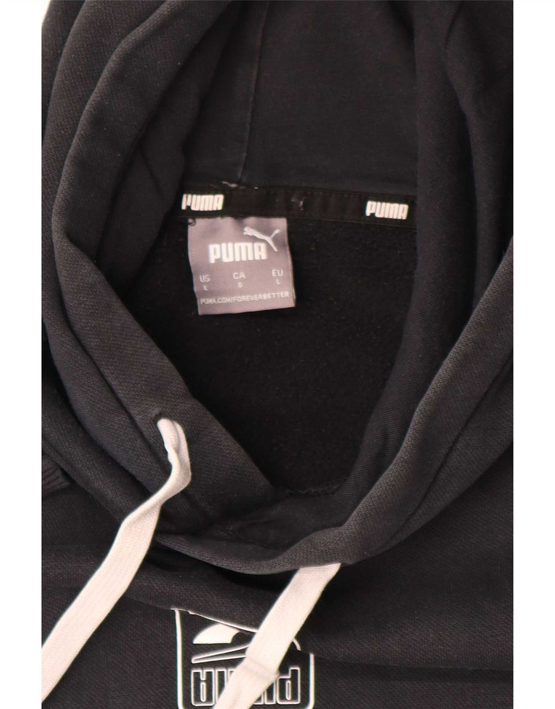 Puma Pull à capuche pour homme Large Noir Colorblock