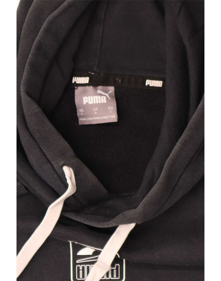 Puma Pull à capuche pour homme Large Noir Colorblock