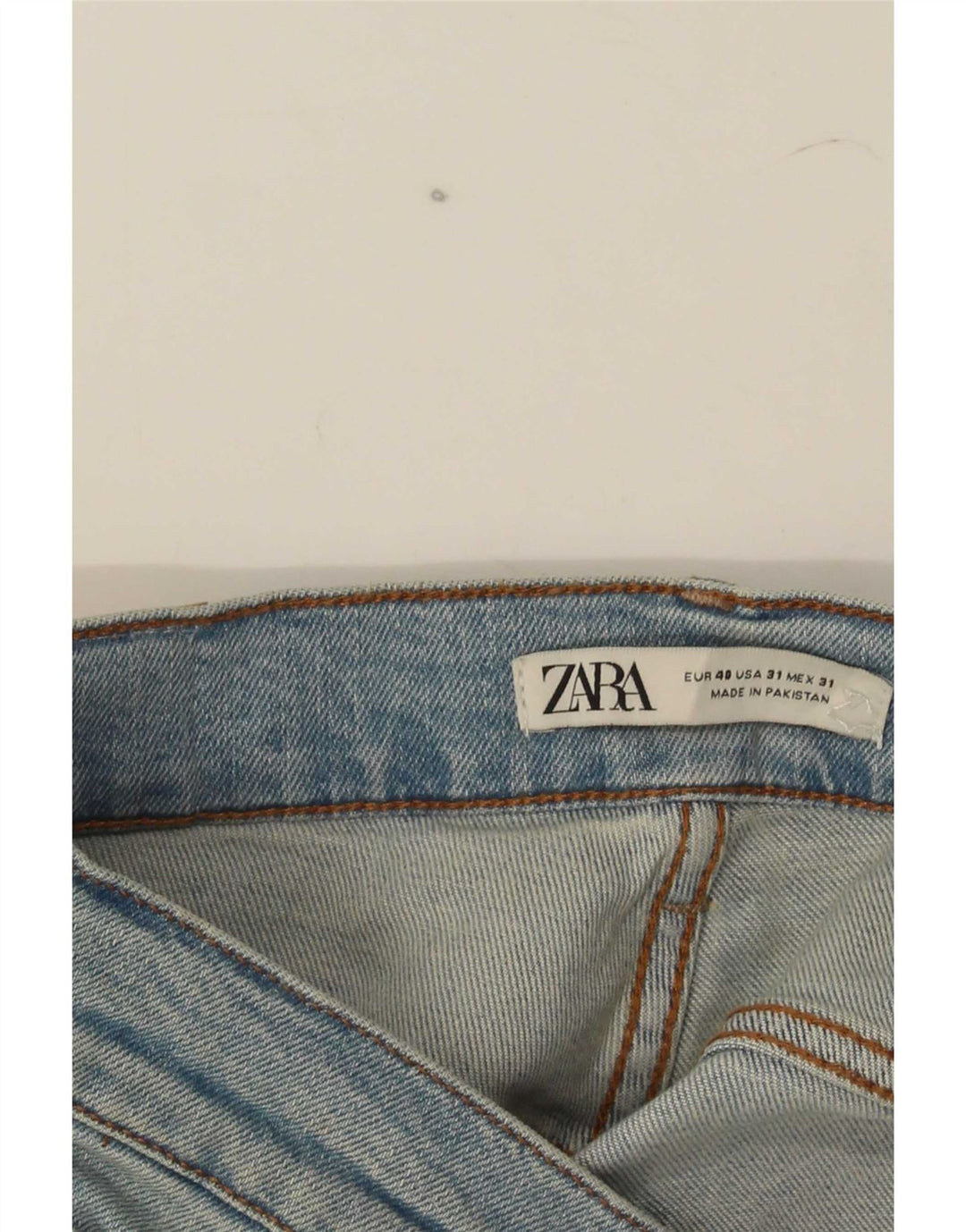 Zara Jean droit pour homme EU 40 Medium W31 L31 Bleu Coton