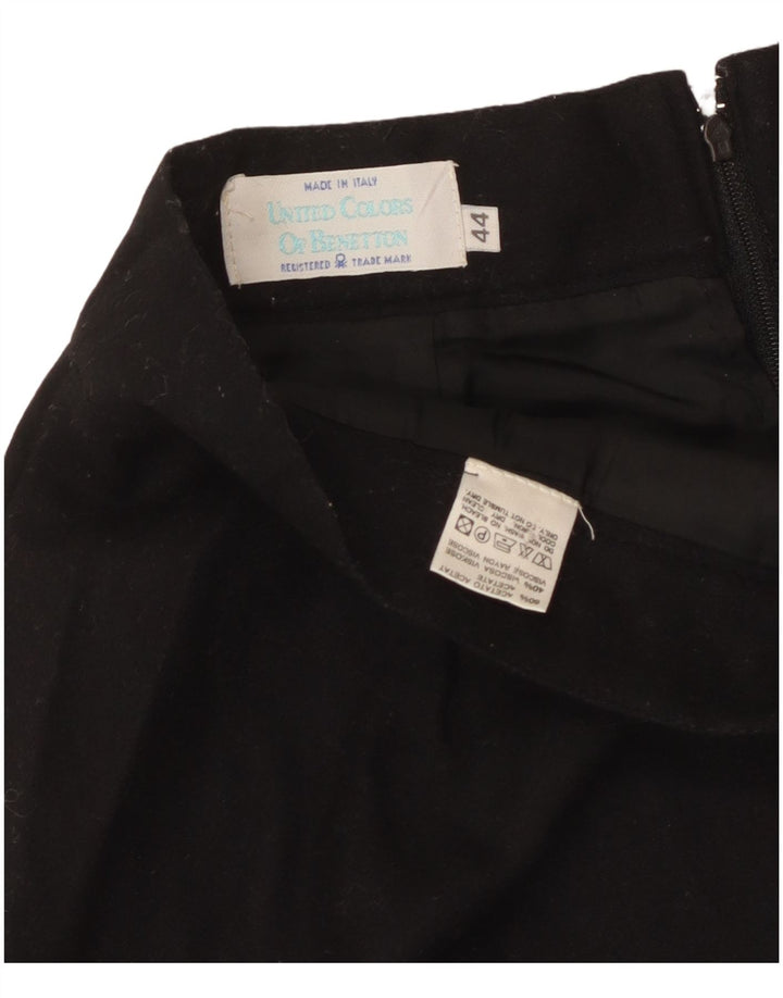 Benetton Jupe Crayon IT 44 Medium W28 Acétate Noir Femme