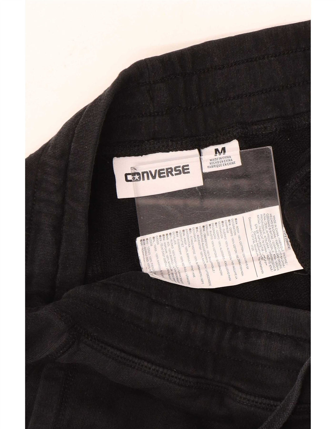 Converse Pantalon de Survêtement Graphique Homme Noir Moyen Coton