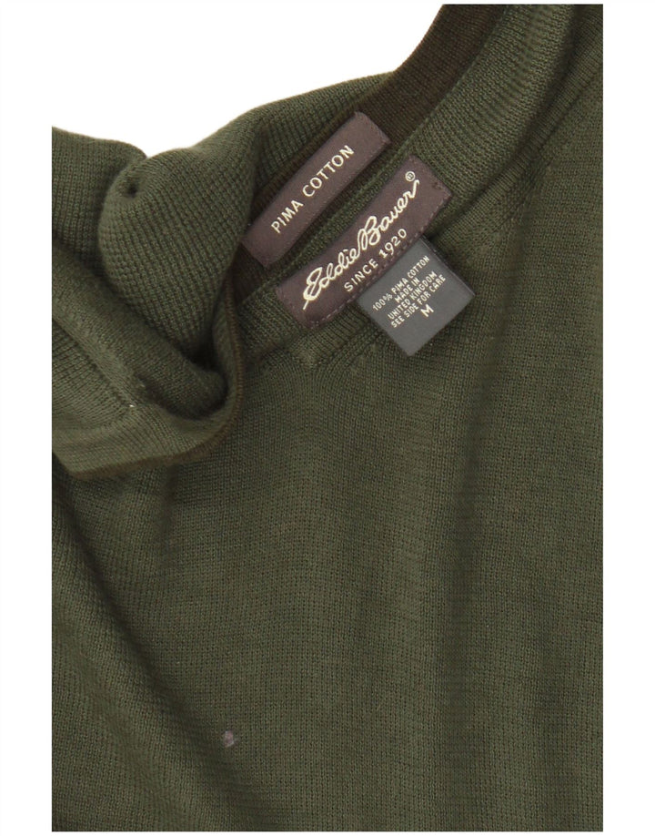 Eddie Bauer Pull col V pour homme en coton kaki moyen