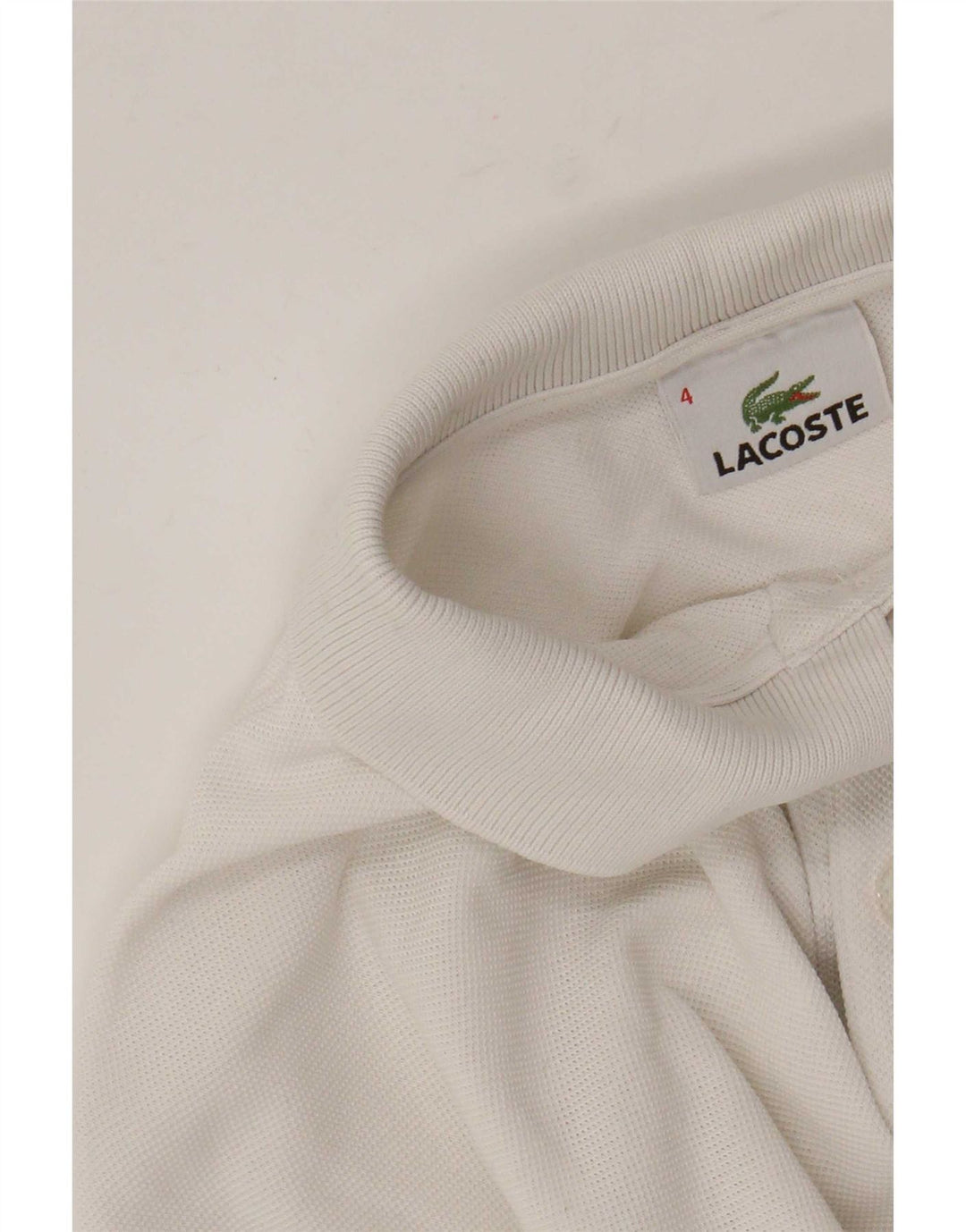 Lacoste Polo à manches longues pour homme Taille 4 Coton blanc moyen