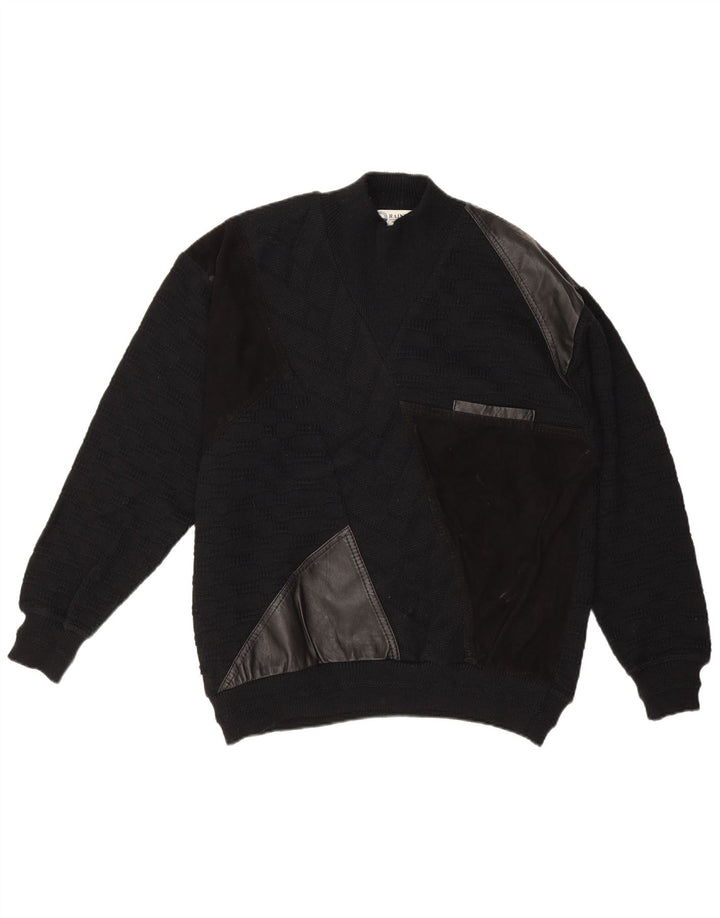 Rainbow Pull à col roulé pour homme Large Noir Colourblock
