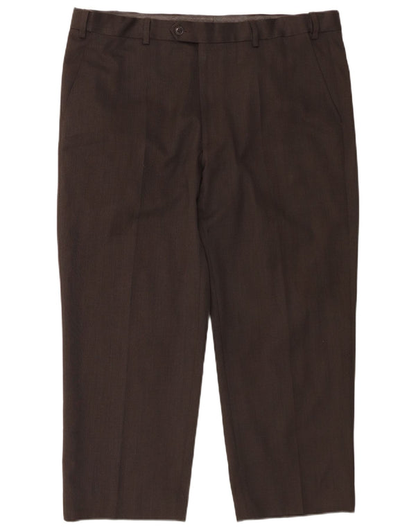 Marks & Spencer Pantalon de costume court coupe régulière pour homme W38 L25 Gris Polyester