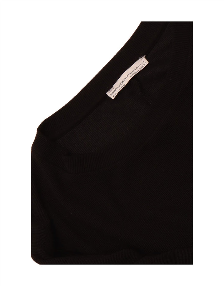 Zara Robe droite à manches 3/4 pour femme UK 14 Large Noir