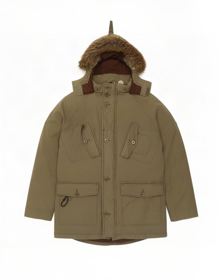 Timberland Parka à capuche pour homme UK 38 Kaki moyen