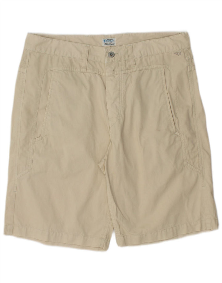 REPLAY Short Casual Homme W31 Coton Blanc Cassé Moyen