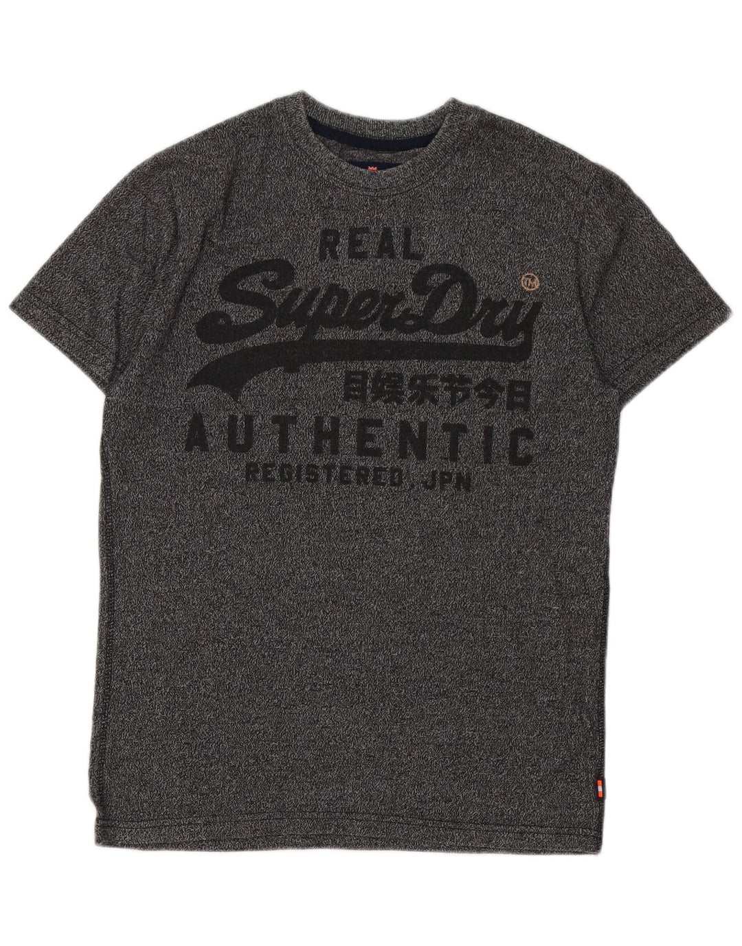 Superdry T-Shirt Graphique Homme Gris Moyen Moucheté Coton