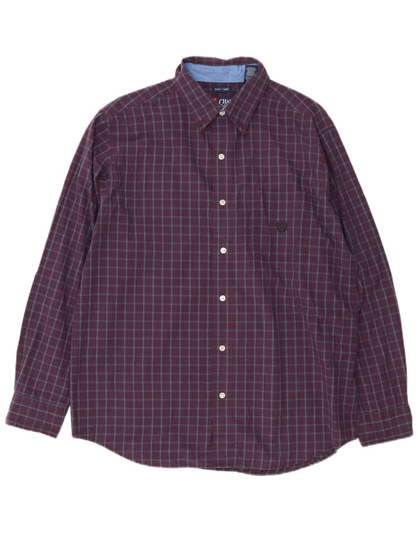 Chaps Chemise facile d'entretien pour homme en coton à carreaux bordeaux