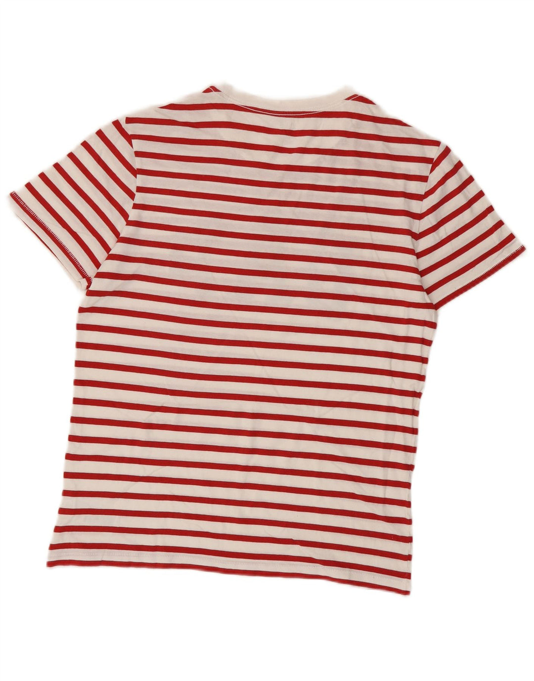Gap T-Shirt Graphique Femme UK 14 Coton Rayé Rouge Moyen
