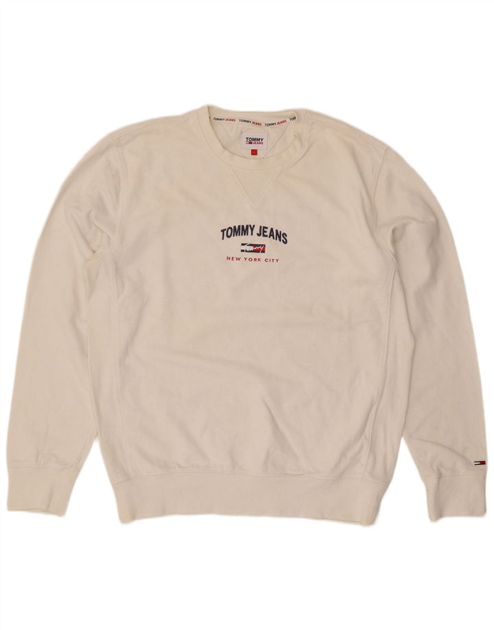 Tommy Hilfiger Sweat-shirt graphique coupe régulière pour hommes, grand blanc
