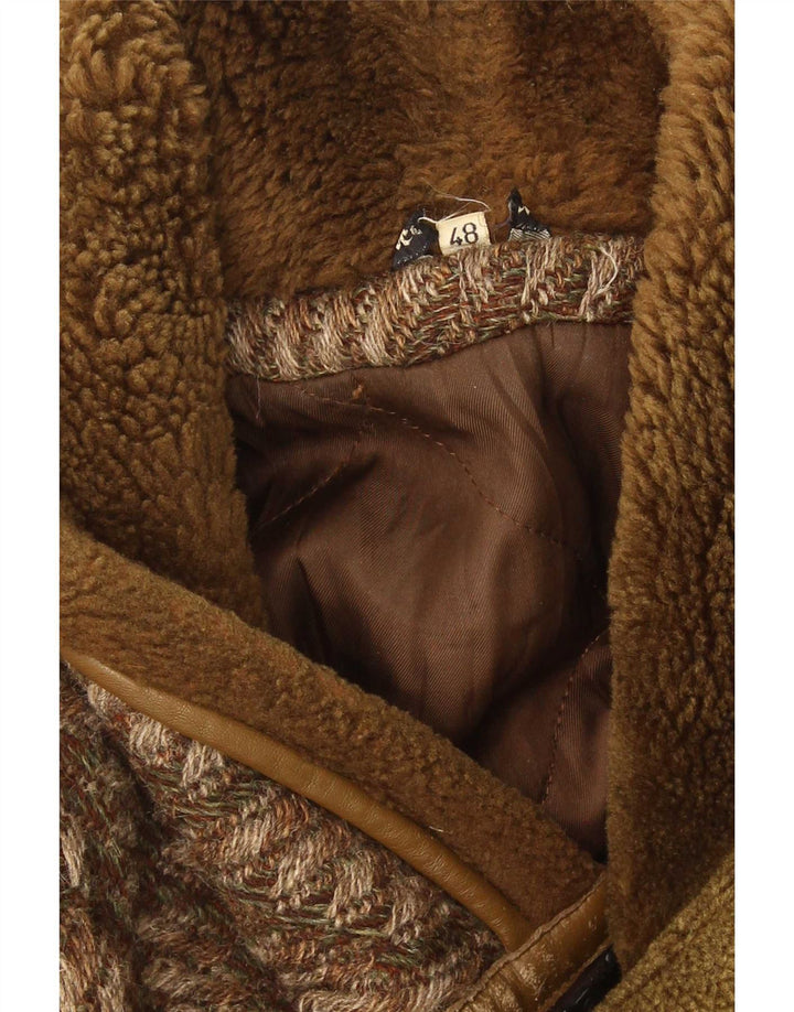 Pardessus Homme Breco IT 48 Laine Géométrique Marron Moyen