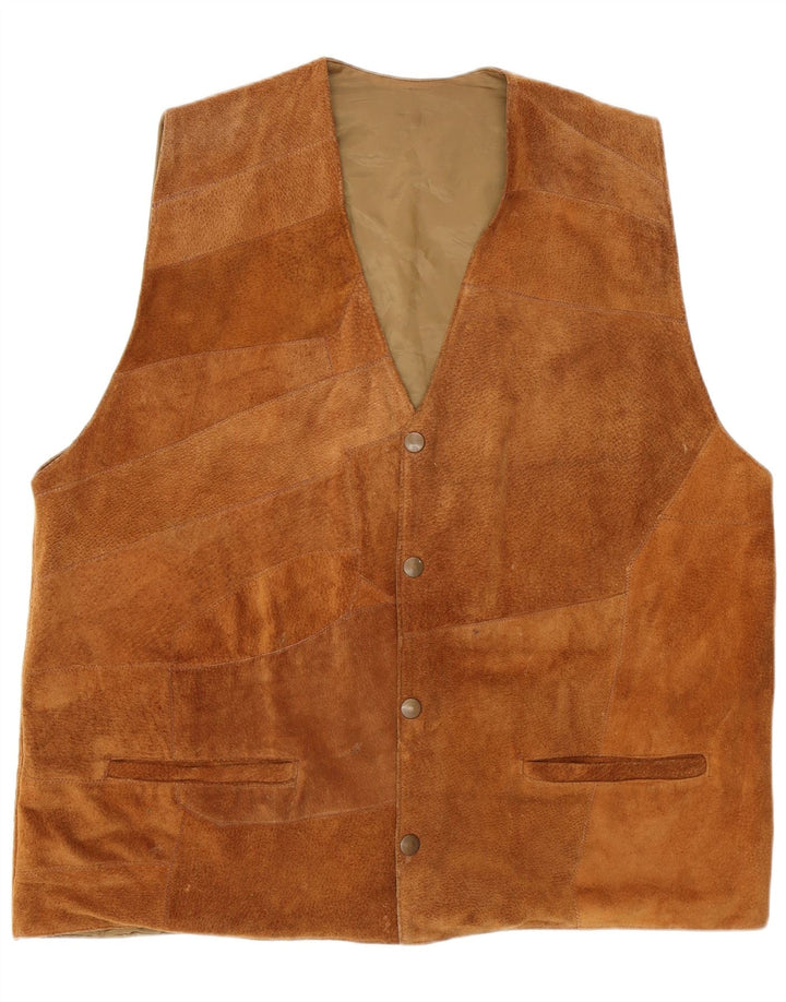 gilet en daim homme vintage XL Marron