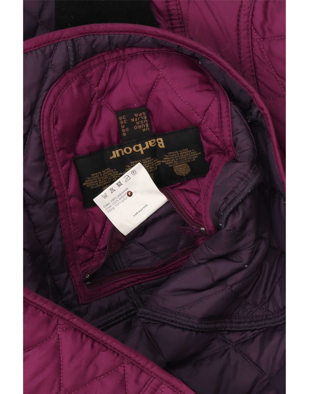 Barbour Veste matelassée pour femme UK 8 Small Violet Polyester