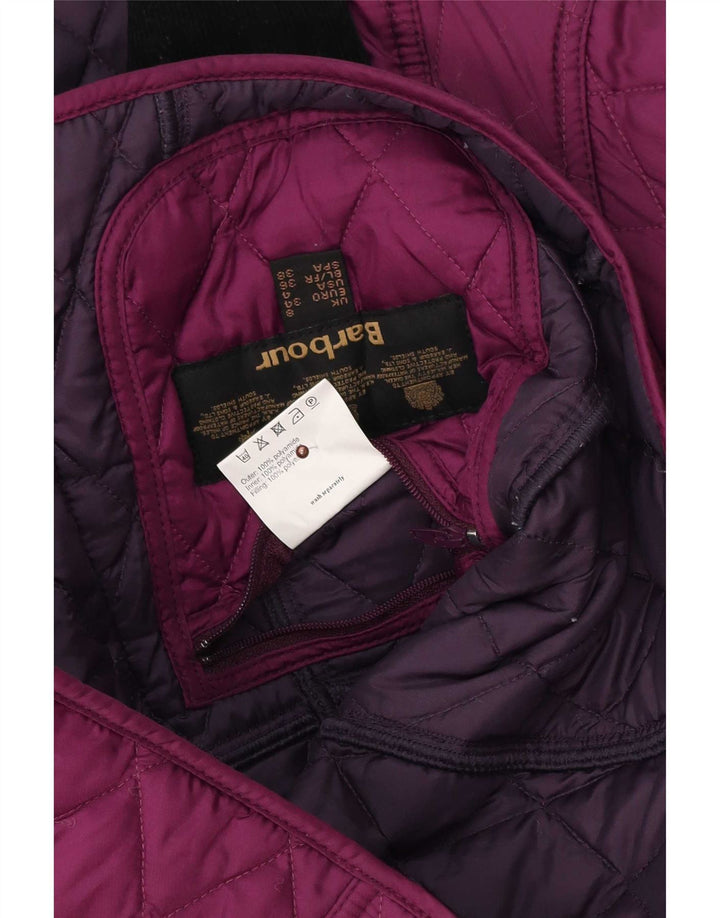 Barbour Veste matelassée pour femme UK 8 Small Violet Polyester