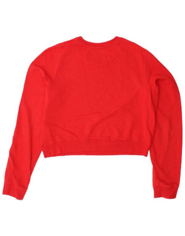 CALVIN KLEIN JEANS Sweat-shirt court pour femme UK 16 Grand coton rouge