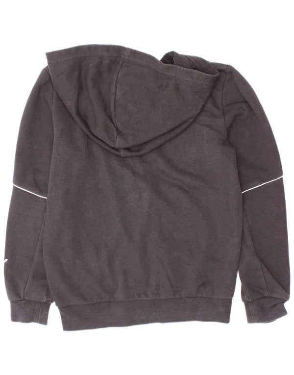 Puma Sweat à capuche zippé graphique pour garçon 9-10 ans Noir Coton