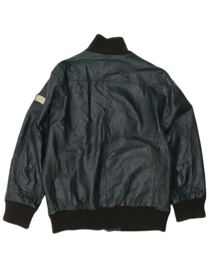 Williams Wilson Veste en cuir pour homme UK 40 Grand cuir vert