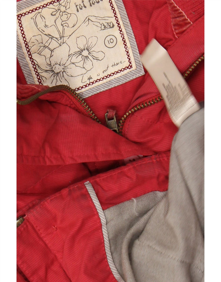 FAT FACE Veste matelassée à capuche pour femme UK 10 Small Rouge Polyester