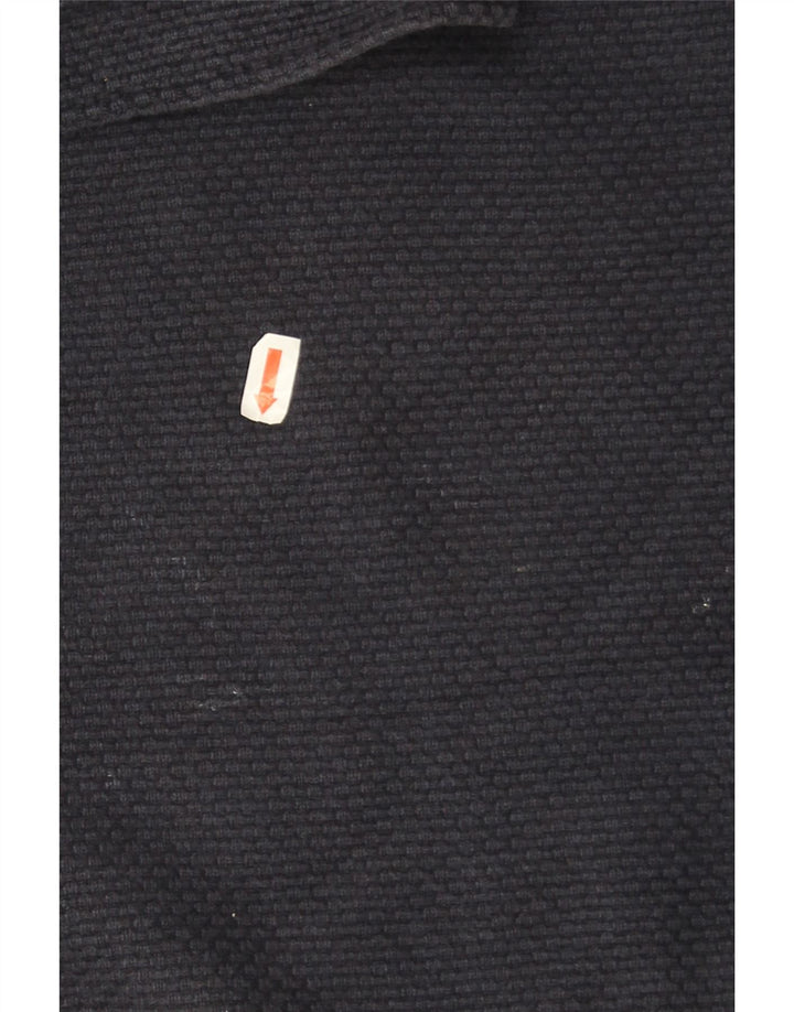 Massimo Dutti Pull col boutonné pour homme en coton bleu marine 2XL