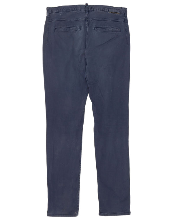 Zara Pantalon Chino Slim Homme EU 40 Medium W31 L30 Bleu Marine Coton