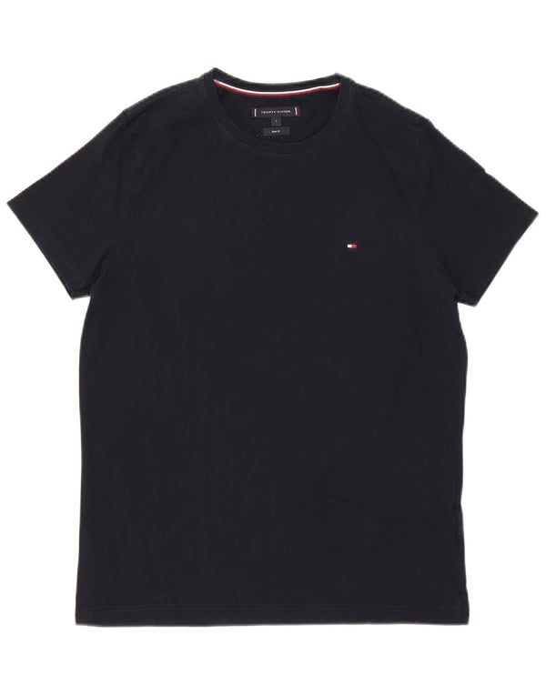 Tommy Hilfiger T-shirt slim fit pour hommes, grand, bleu marine