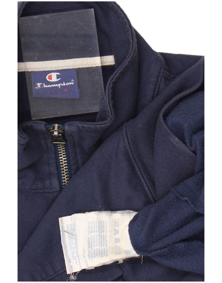 CHAMPION Sweat-shirt col zippé pour homme, petit, bleu marine, polyester
