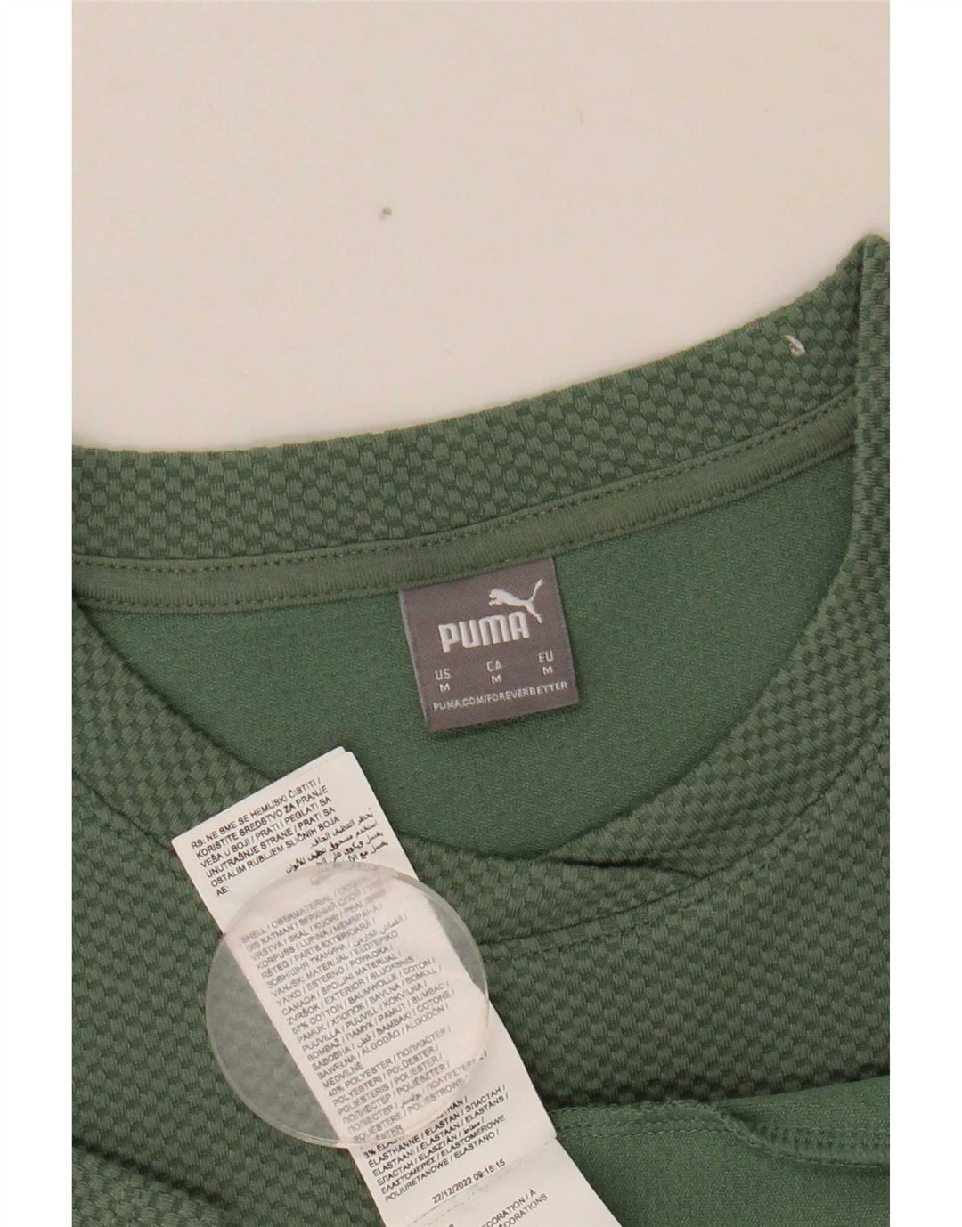 Puma T-shirt pour femme en coton vert moyen UK 12