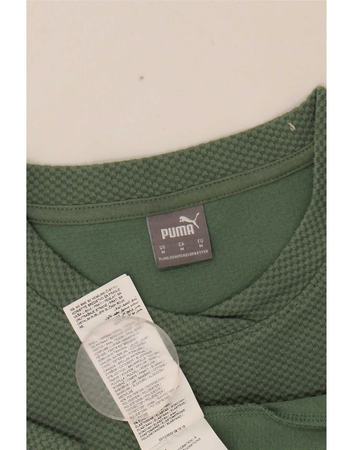 Puma T-shirt pour femme en coton vert moyen UK 12