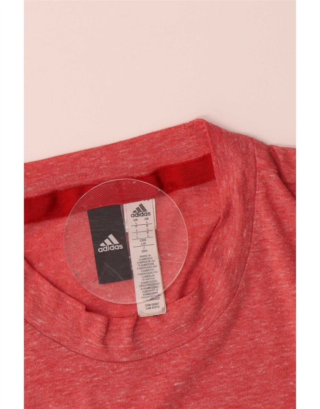 Adidas T-Shirt Homme Haut Large Rose Moucheté Polyester