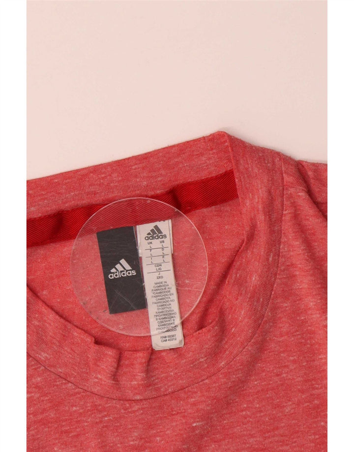 Adidas T-Shirt Homme Haut Large Rose Moucheté Polyester